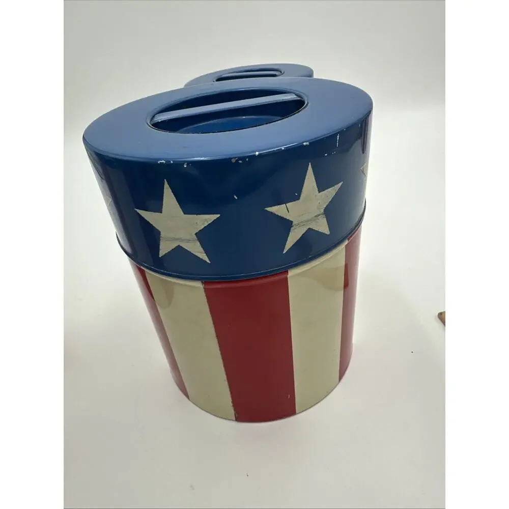 Vintage Vandor Imports Made In Japan Canisters Set Of 4 American Flag Design